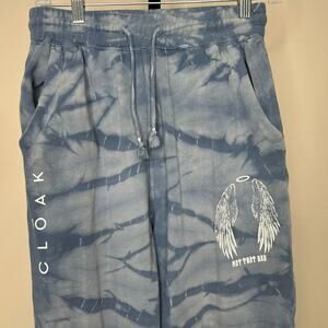 CLOAK brand official sweatpants-Medium-blue tie-dye unisex zip pocket drawstring